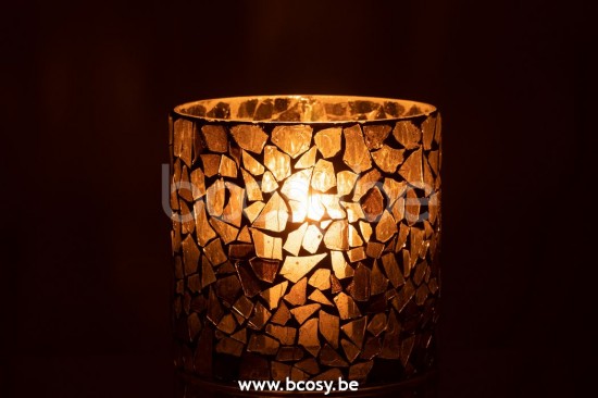 photophores Jolipa J Line Jline Photophore Mosaïque Verre Gris Vert Large