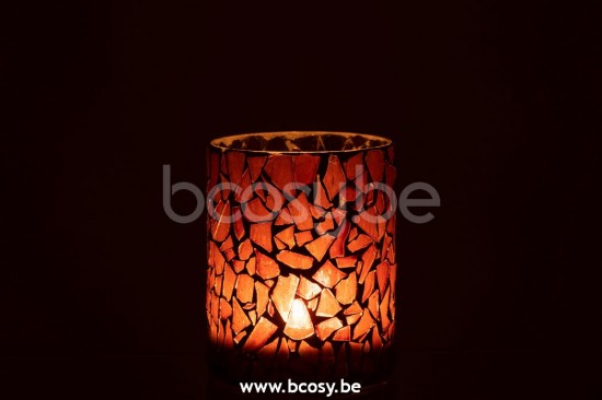 photophores Jolipa J Line Jline Photophore Mosaïque Verre Brun Medium