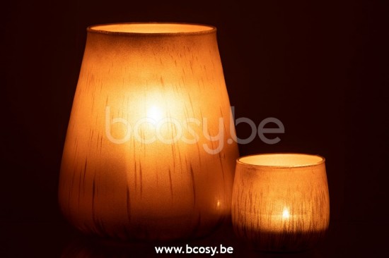 J Line Jline Windlicht Glas Antique Braun Large t lichthalter teelichtleuchter teelichte