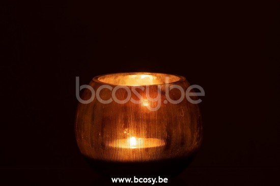 photophores Jolipa J Line Jline Phosphore Lignes Verre Brun Fonce Large