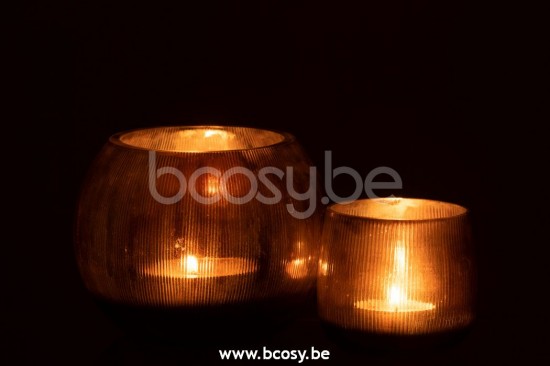 J Line Jline Windlicht Linien Glas Dunkelbraun Large t lichthalter teelichtleuchter teelichte