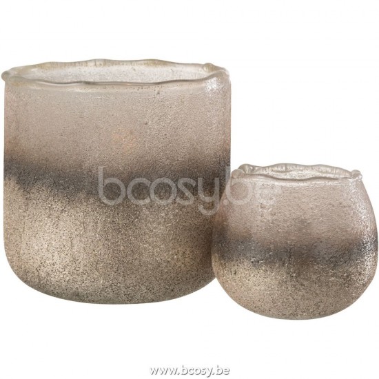 J Line Jline Jolipa 26660 Windlicht Camille Glas Roze Large