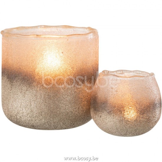 J Line Jline Hurricane Camille Glass Pink Large tea lights holders