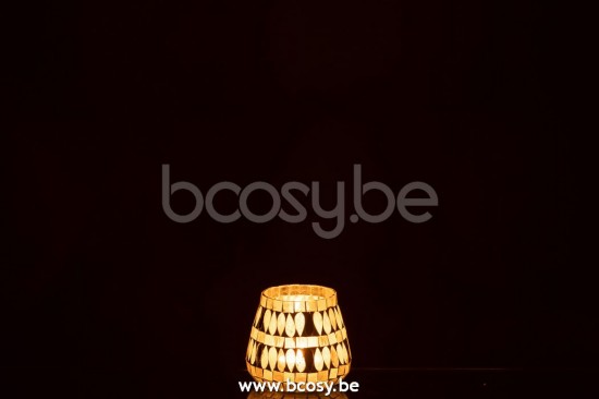 photophores Jolipa J Line Jline Phosphore Mosaïque Verre Beige Small