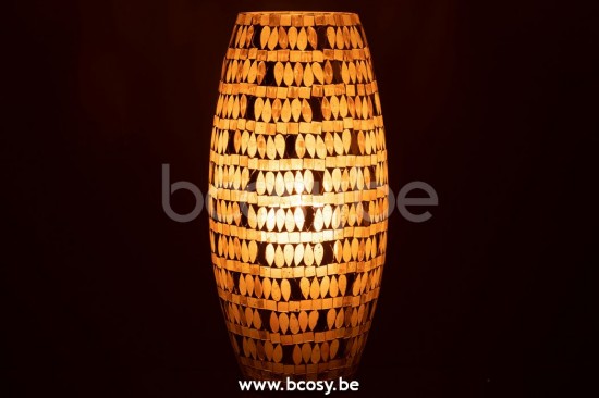 photophores Jolipa J Line Jline Phosphore Mosaïque Verre Beige Large