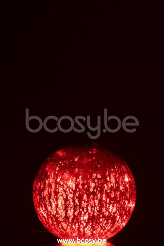 boules balles Jolipa J Line Jline Boule Led Verre Rouge Small