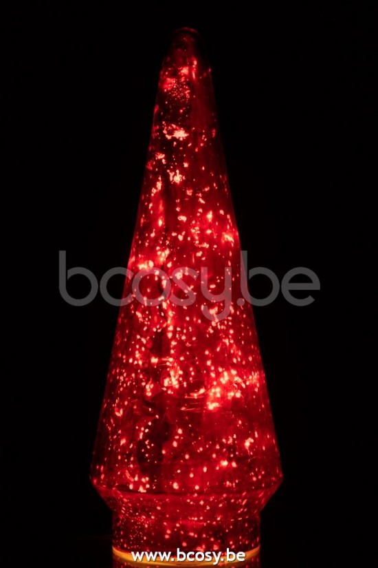 arbres sapins de noel sur pied Jolipa J Line Jline Sapin De Noël Led Verre Rouge Large