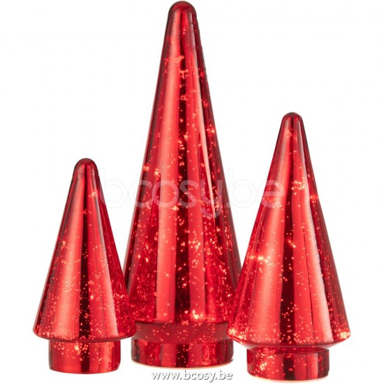 J Line Jline Xmas Tree Led Glass Red Large x mas christmas trees on foot