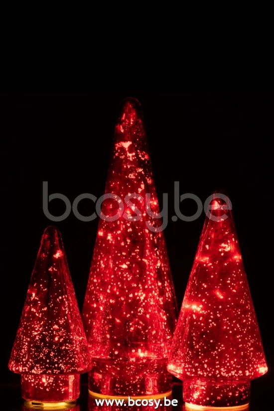 J Line Jline Weihnachtsbaum Led Glas Rot Large weihnachtsbaum weihnachtsbaeume