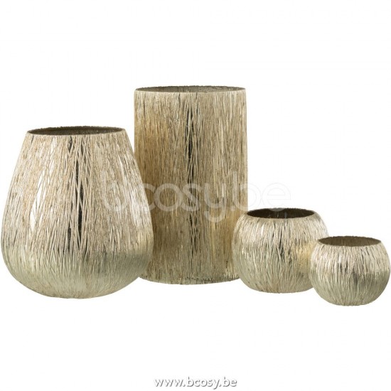 J Line Jline Jolipa 26781 Windlicht Glas Zilver Large