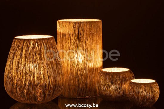 J Line Jline Windlicht Glas Silber Large t lichthalter teelichtleuchter teelichte