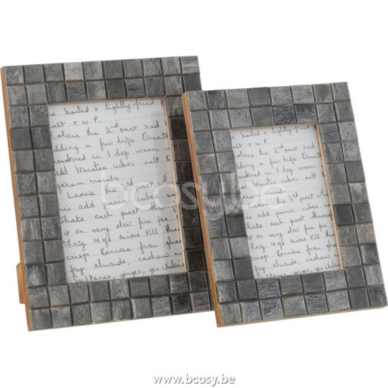 cadre cadres photo Jolipa J Line Jline Cadre Photo Motifs Carre 13X18 Bois Corne Gris Large 19X24Cm