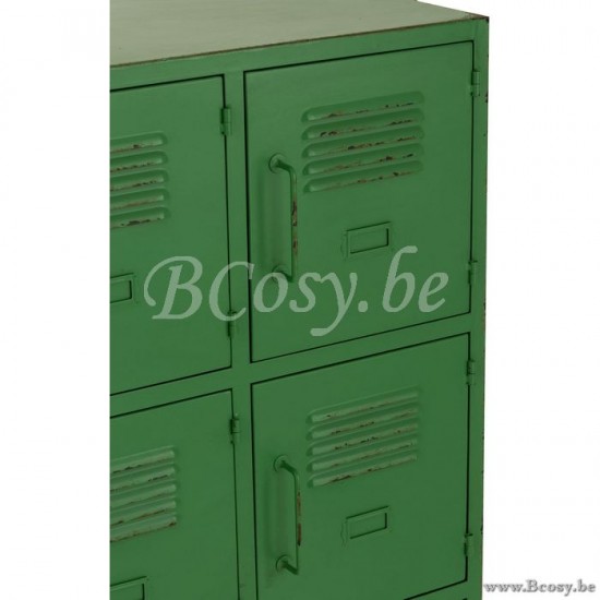 J Line Jline Schrank 9 Türen Metall Grün schubladenschrank schrank mit schubladen schubladenschraenke schraenke mit schubladen