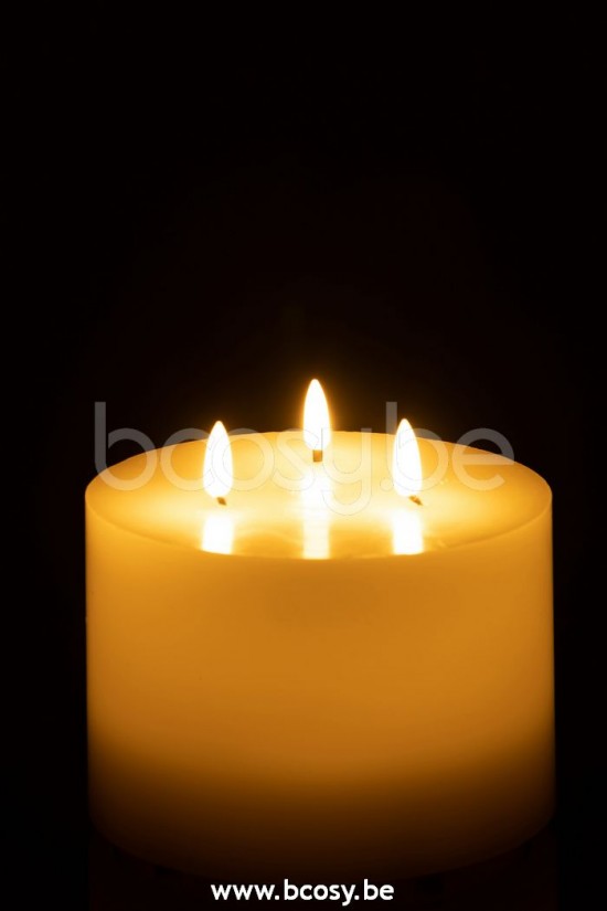 bougies Jolipa J Line Jline Bougie Led 3 Flames Blanc Medium