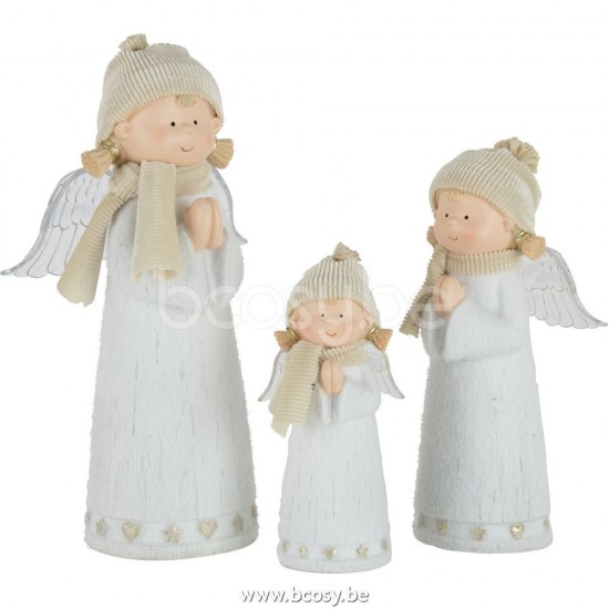 anges statuettes Jolipa J Line Jline Ange Led Poly Blanc Large