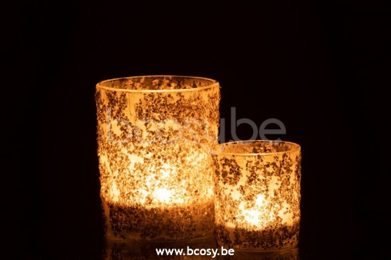 J Line Jline Teelichthalter Paillette Champagne Large t lichthalter teelichtleuchter teelichte