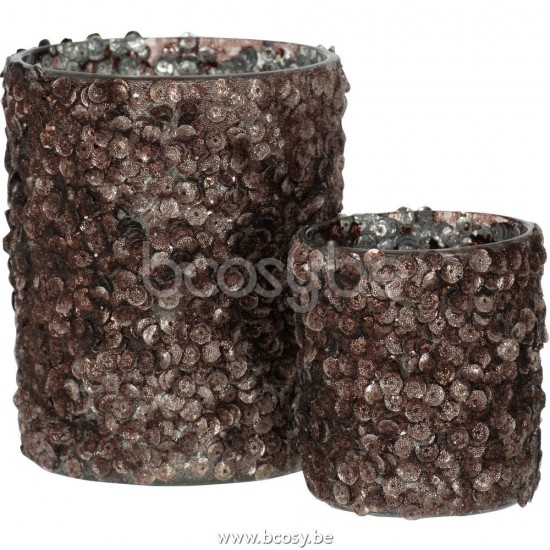 J Line Jline Jolipa 27132 T Lichthouder Paillettensuiker Mat Donker Bruin Large