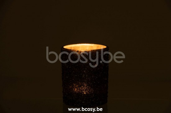 photophores Jolipa J Line Jline Photophore Paillettes Verre Gris Anthracite Large