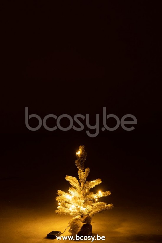 arbres decos Jolipa J Line Jline Sapin De Noel Enneige Led Piles En Pot Ju Plastique Vert Small