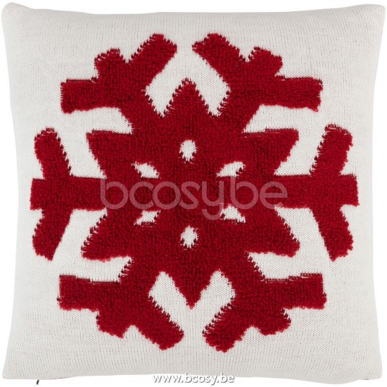 Jline Kussen Ijspegel Acryl Polyester Rood Wit.