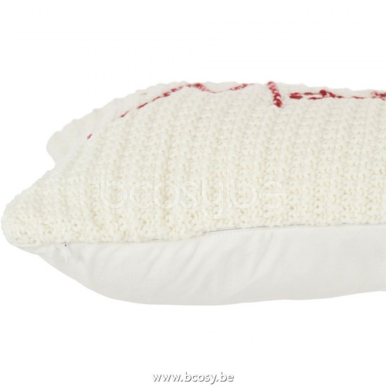 coussins Jolipa J Line Jline Coussin Maison Polyester Acryl Rouge Blanc
