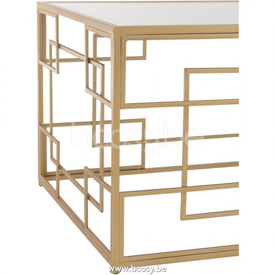 J Line Jline Jolipa 28700 Salontafel Lijnen Metaal Glas Goud