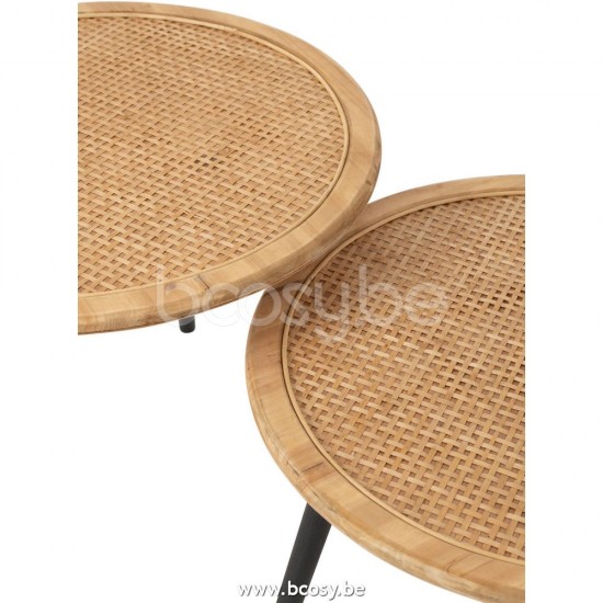 J Line Jline Set Of Two Sidetable Bamboo Natural nested side tables sidetables