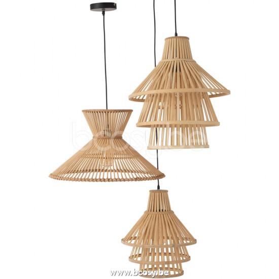 J Line Jline Jolipa 28739 Hanglamp Lagen Bamboo Naturel Small