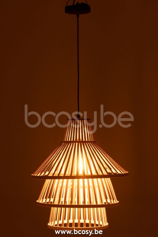 lampes suspendues suspensions pendantes Jolipa J Line Jline Suspension Luminaire A Couche Bamboo Naturel Large