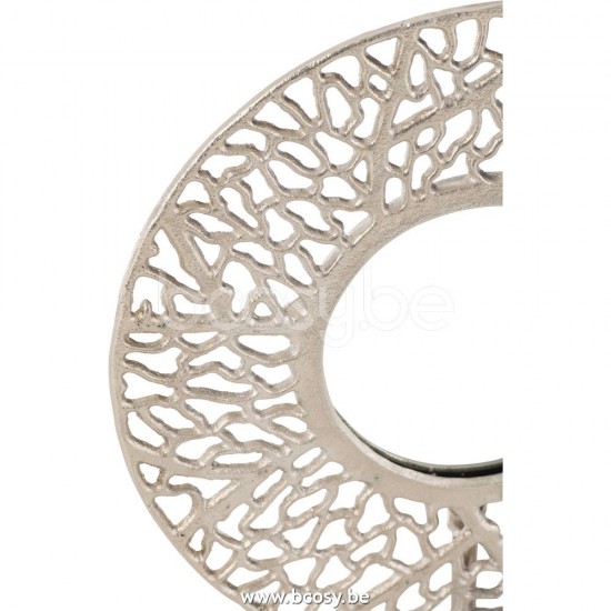 J Line Jline Jolipa 28764 Spiegel Koraal Voet Marmer Metaal Champagne