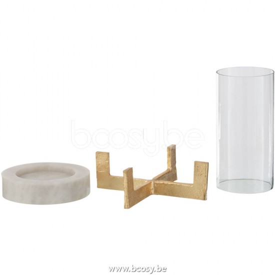 lanternes photophores Jolipa J Line Jline Photophore Verre Base Marbre Metal Gris Champagnesmall