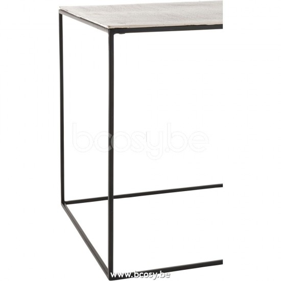 tables d appoint bouts de canapé Jolipa J Line Jline Set 2 Tables Gigognes Carrees Aluminium Fer Argent Noir