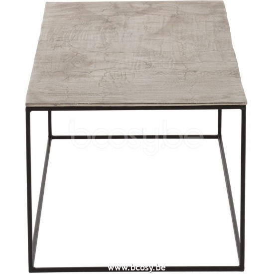 tables de salon basse Jolipa J Line Jline Table De Salon Rectangle Aluminium Fer Argent Noir