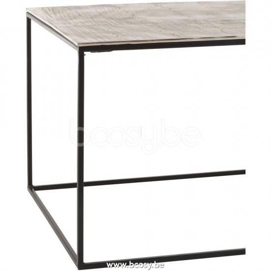 J Line Jline Jolipa 28810 Salontafel Rechthoek Aluminium Ijzer Zilver Zwart