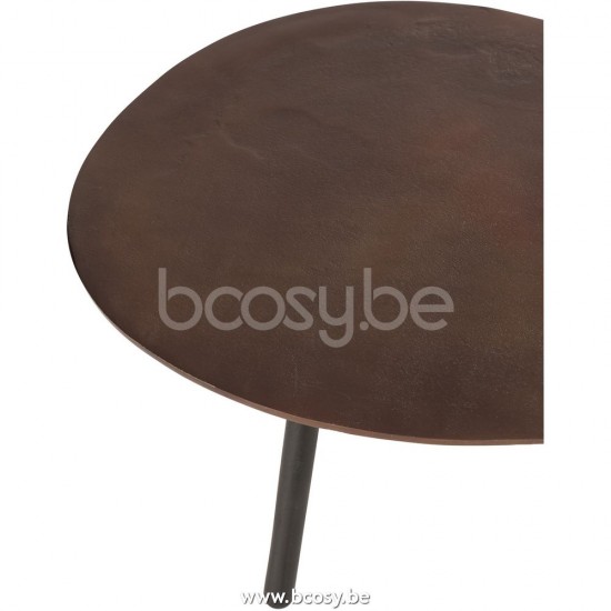 tables de salon basse Jolipa J Line Jline Table De Salon Goutte Aluminium Fer Marron Small
