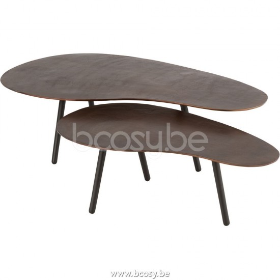 J Line Jline Coffee Table Drop Aluminium Iron Brown Large coffee tables