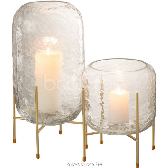 J Line Jline Vase Round Base Glass Transparent Large