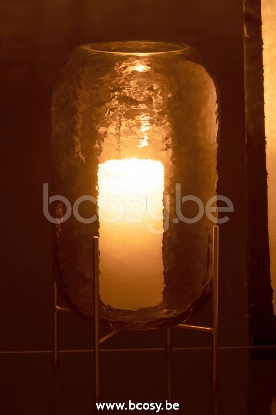 vases Jolipa J Line Jline Vase Rond Sur Pied Verre Marron Or Large