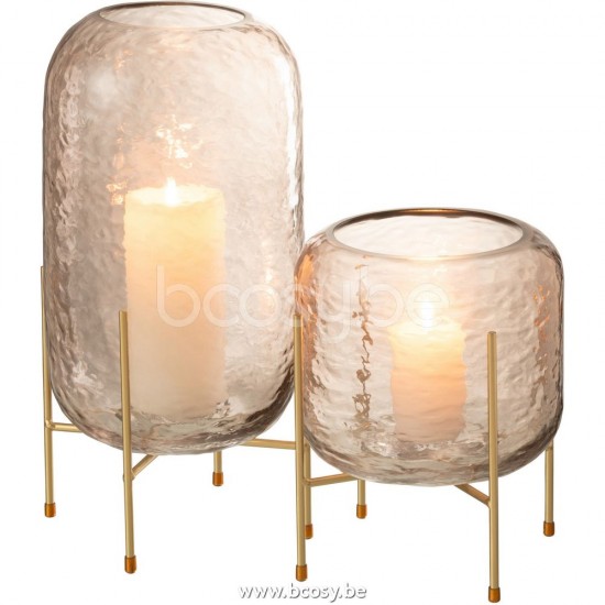 J Line Jline Vase Round Base Glass Brown Gold Large