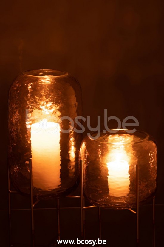 J Line Jline Vase Rund Fuß Glas Braun Gold Large vases