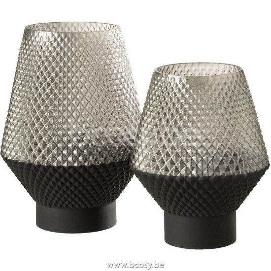 J Line Jline Jolipa 28896 Vaas Motief Glas Grijs Large