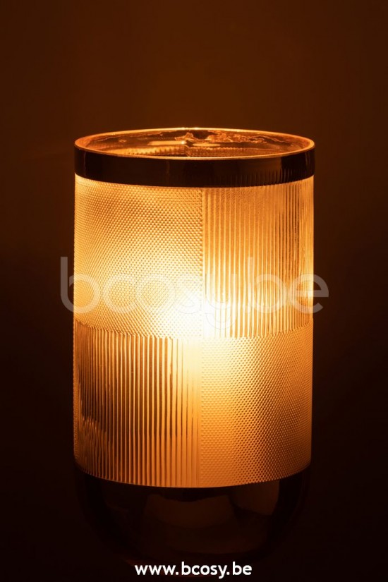 vases Jolipa J Line Jline Vase Cylindre Motif Verre Transparent Or Large