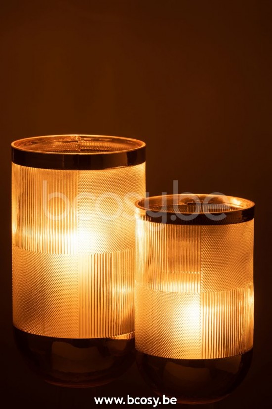 J Line Jline Vase Zylinder Motiv Glas Durchsichtig Gold Large vases