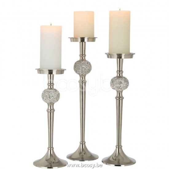 J Line Jline Jolipa 29069 Kaarshouder Op Voet Diamant Bol Aluminium Zilver Large