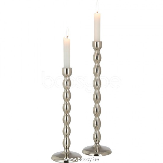 J Line Jline Jolipa 29073 Kandelaar Bollen Glanzend Aluminium Zilver Large