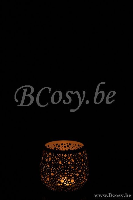 bougeoirs Jolipa Jline Photophore Perfore Metal Laque Blanc