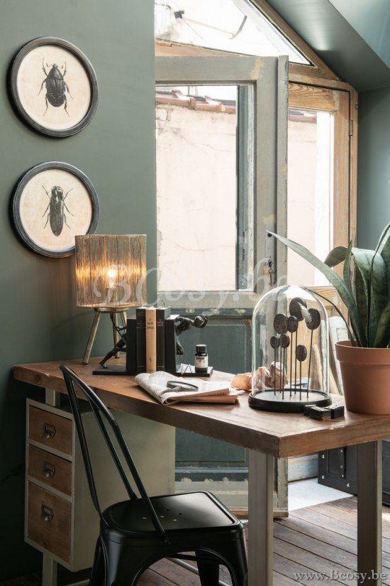 Jline Lampara De Mesa Metal Marron Antiguo Small