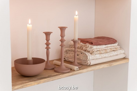 J Line Portacandele Ciotola Ferro Ros Antico Small Fotóforo Bol Acero Rosa Viejo Small.