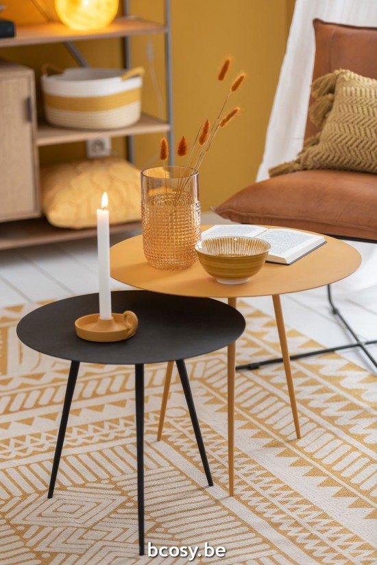 J Line Portacandele Piatto Rotondo Alluminio Ocra Fotóforo Redondo Aluminio Ocre.