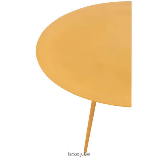 J Line tables d appoint bouts de canapé Jolipa Table Gigogne Acier Ocre.